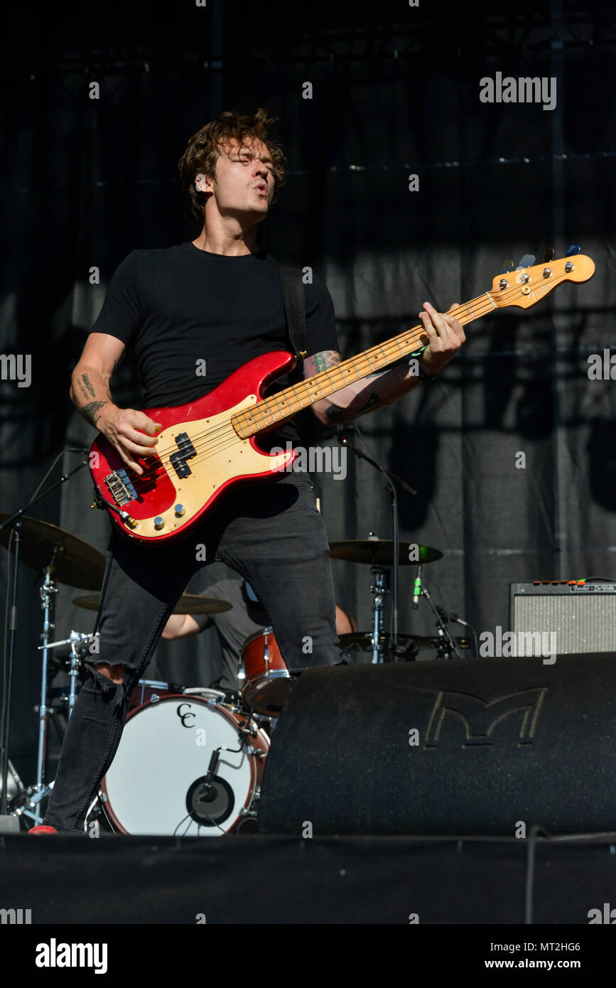 Napa, Californie, le 27 mai 2018, Manchester Orchesra sur la scène du Festival 2018 BottleRock à Napa, Californie Crédit : Ken Howard/Alamy Live News Banque D'Images