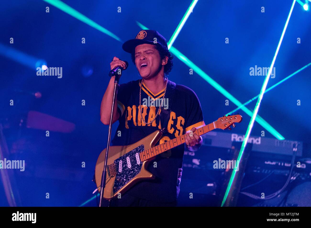 Napa, Californie, USA. 27 mai, 2018. BRUNO MARS lors de BottleRock Music Festival à Napa Valley Expo à Napa, Californie Crédit : Daniel DeSlover/ZUMA/Alamy Fil Live News Banque D'Images