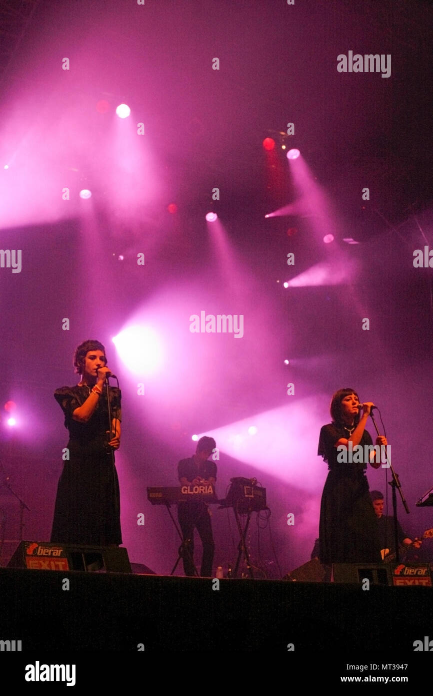 Ladytron effectuant à la sortie festival 2005, Novi Sad, Serbie-. Banque D'Images