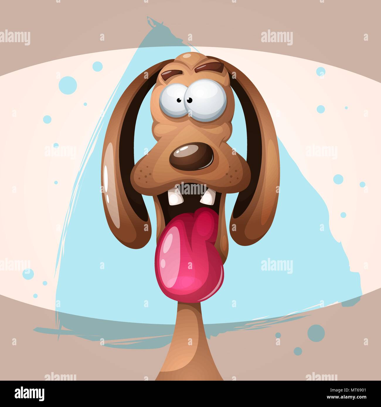 Drôle, mignon, crazy dog illustration. Illustration de Vecteur