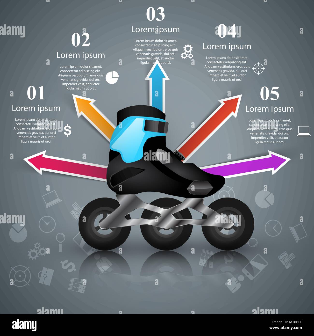 Roller Skate - papier d'infographie. Illustration de Vecteur