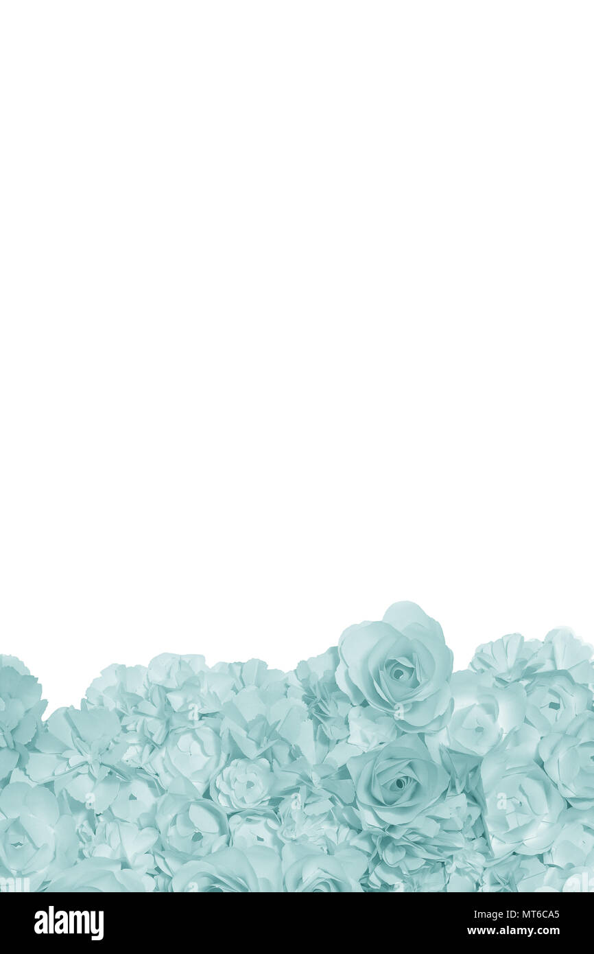 Fleurs pastel Cyan motif de fond papier jolie style. Toile with copy space Banque D'Images