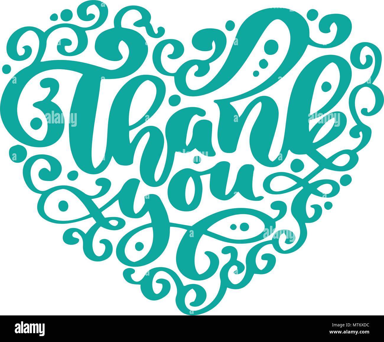 Merci Coeur Texte Inscription Manuscrite Devis Mariage Lettrage Dessine A La Main L Amour De La Calligraphie Carte De Remerciement Vector Illustration Image Vectorielle Stock Alamy