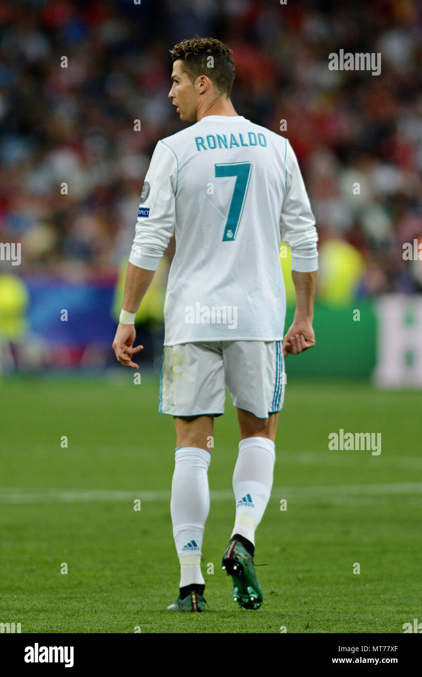 Kiev, Ukraine. 26 mai, 2018. Le Real Madrid Cristiano Ronaldo pendant le  match final de la Ligue des Champions entre le Real Madrid et Liverpool au  Stade Olympique NSC Crédit : Alexandr