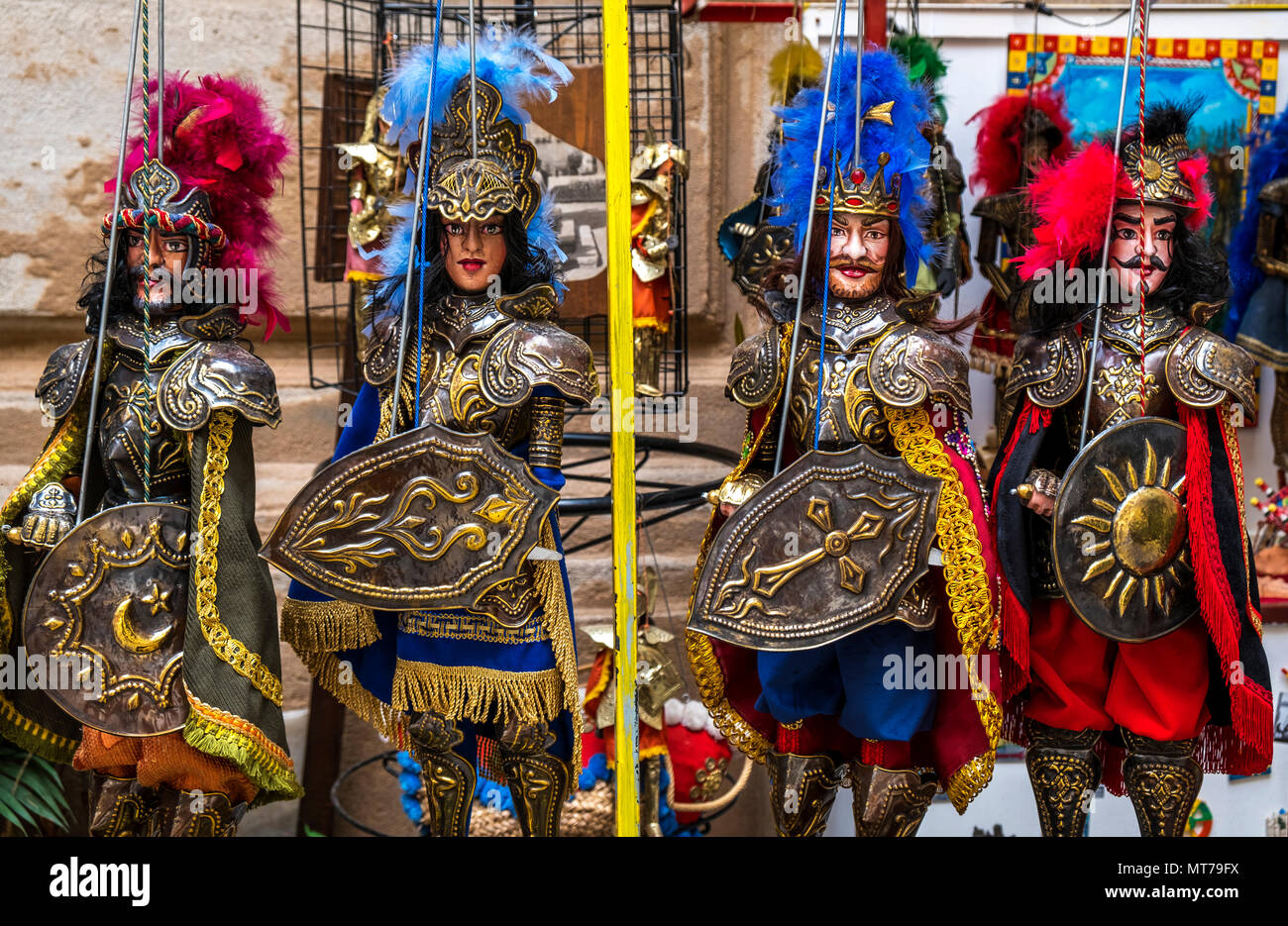 Marionnettes siciliennes traditionnelles, Marionnettes siciliennes Banque D'Images