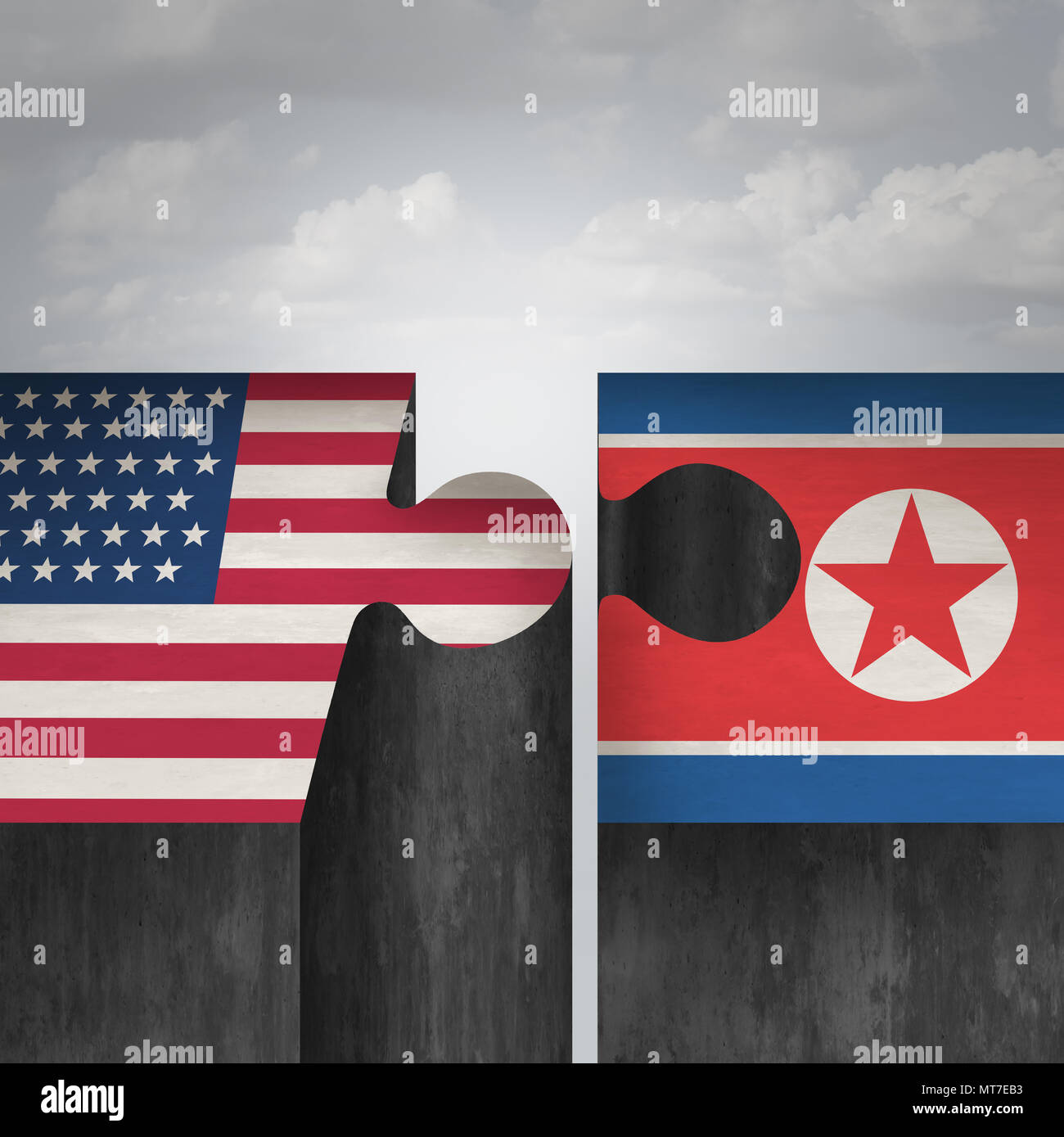 La Corée du Nord, États-Unis d'Amérique et concept du sommet et de la Corée du Nord et de l'accord comme un succès de la diplomatie réunion diplomatique avec Pyongyang et laver Banque D'Images