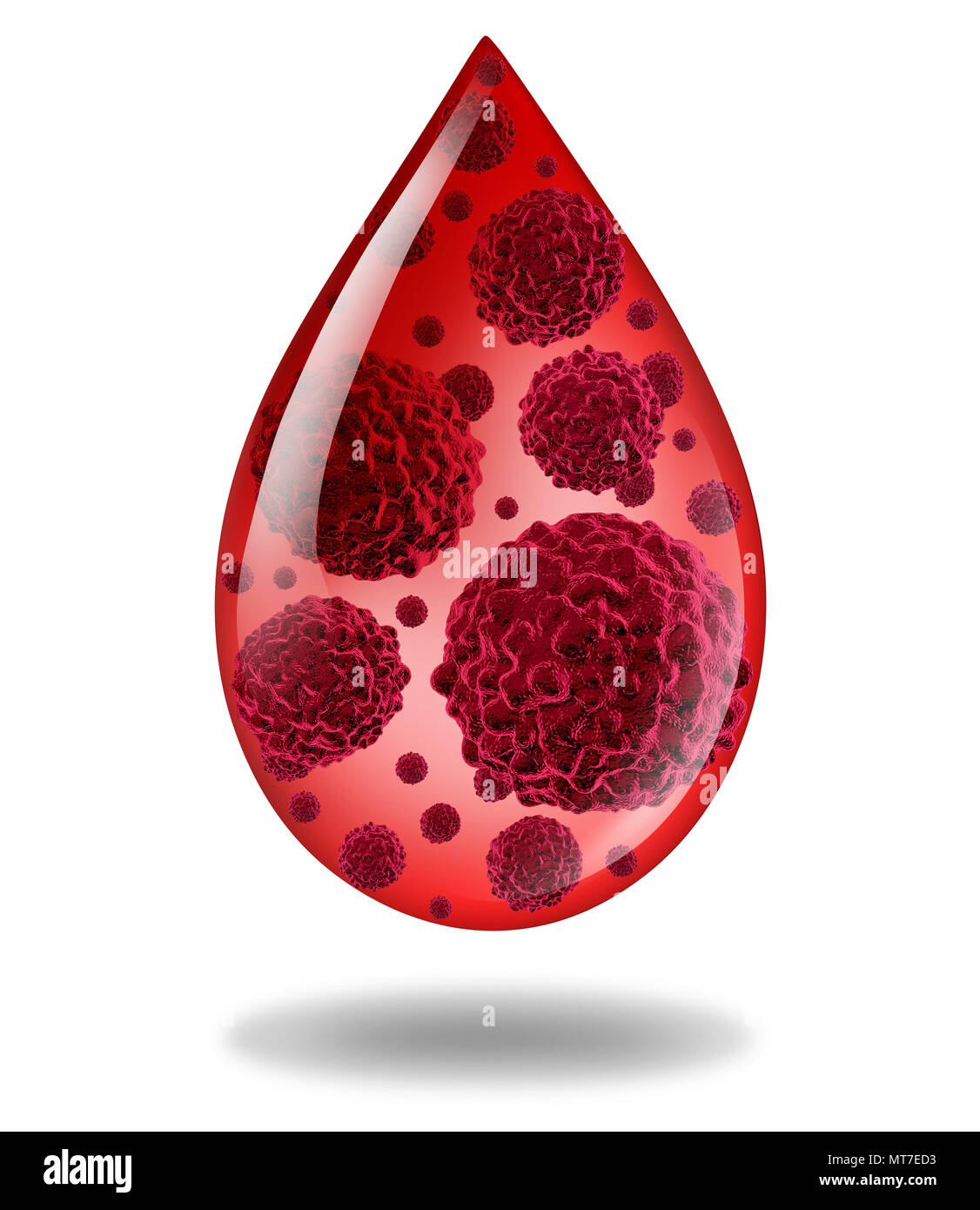 Le cancer du sang et la leucémie en hématologie médicale maladie concept comme une maladie humaine comme un 3D illustration.lymphome, Banque D'Images