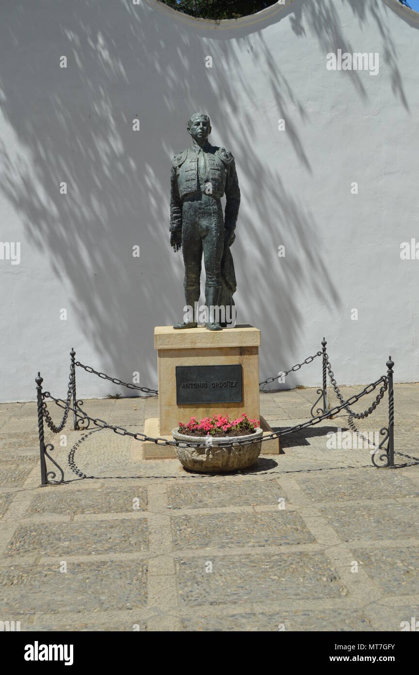 Beau Monument à torero Antonio Ordonez dans les arènes de Ronda. Le 4 août 2016. Arquitecture voyage vacances. Ronda malaga andalousie espagne Banque D'Images