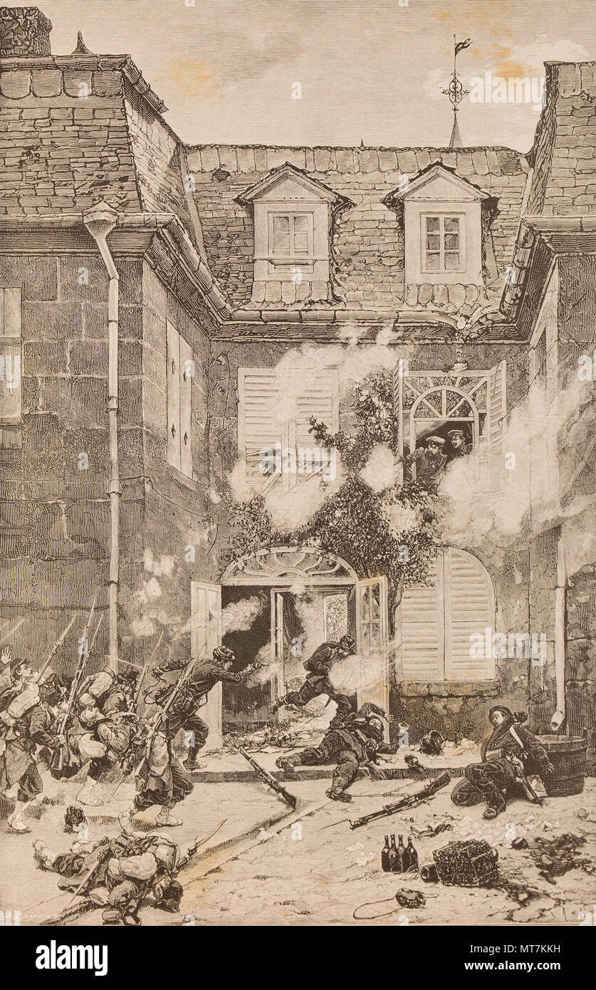 Alphonse de Neuville (1835-1885) copie photographique d'une surprise autour du metz (1870) Banque D'Images