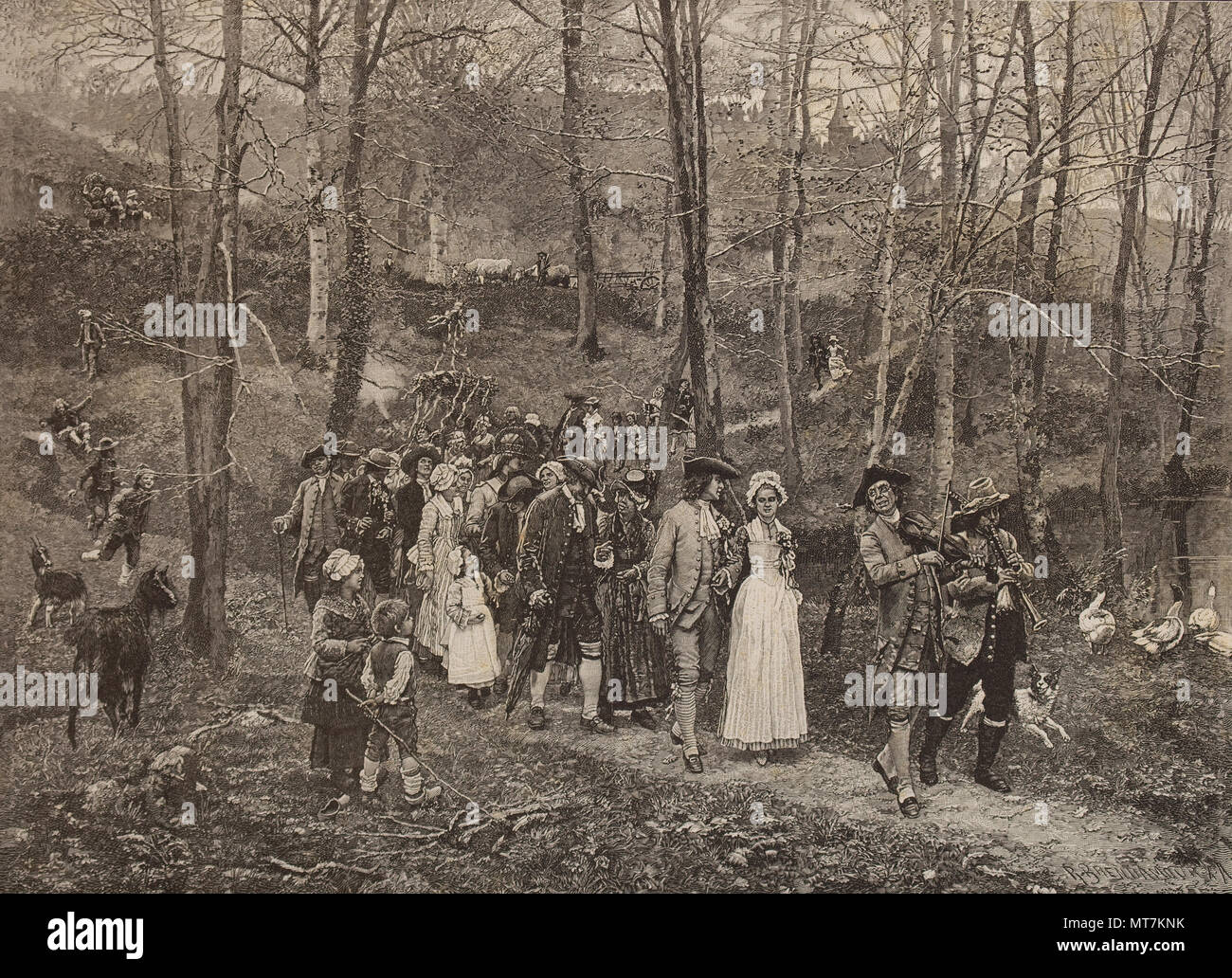 François-Marie firmin savent comme Firmin-Gerard (1838-1921) photocopie de une noce au dix-huitieme siecle. Un cortège de mariage (1879) Banque D'Images