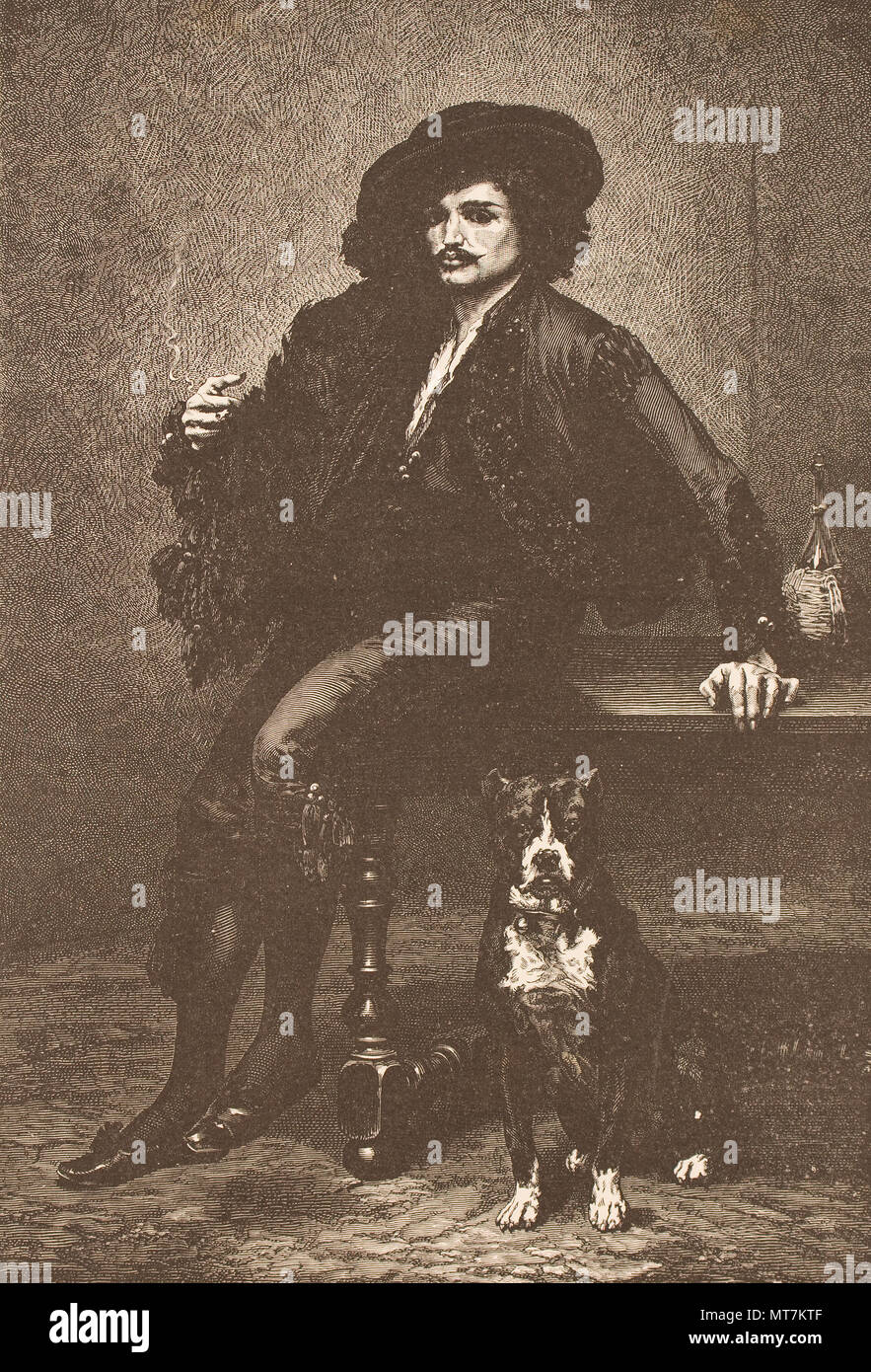 .2 Copie photographique d'un portrait d'un homme 1878 gravure. Spagnolo, senza data Banque D'Images