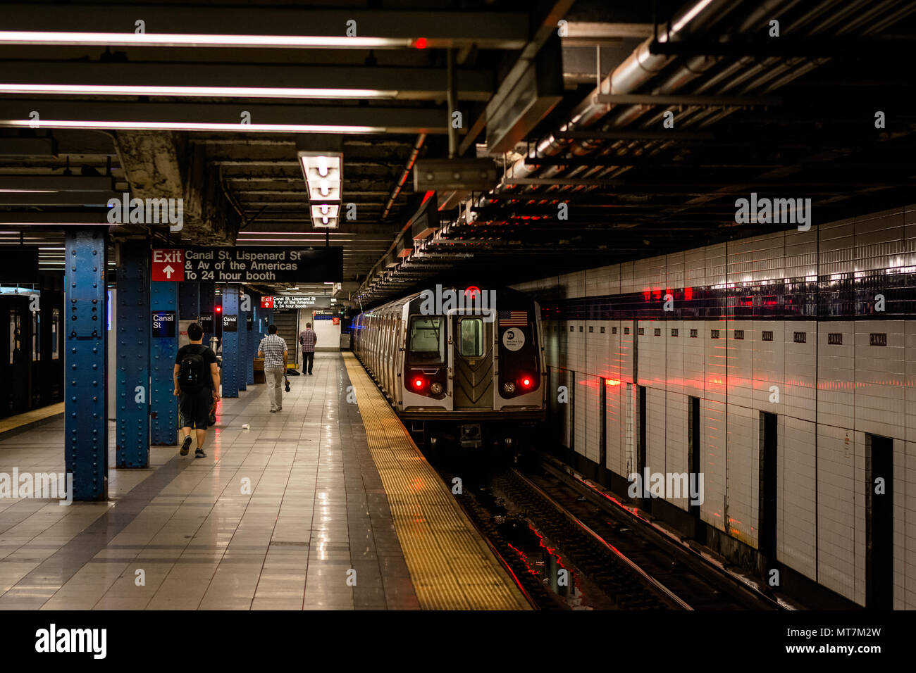 Station de métro Canal Street à Manhattan, New York City Banque D'Images