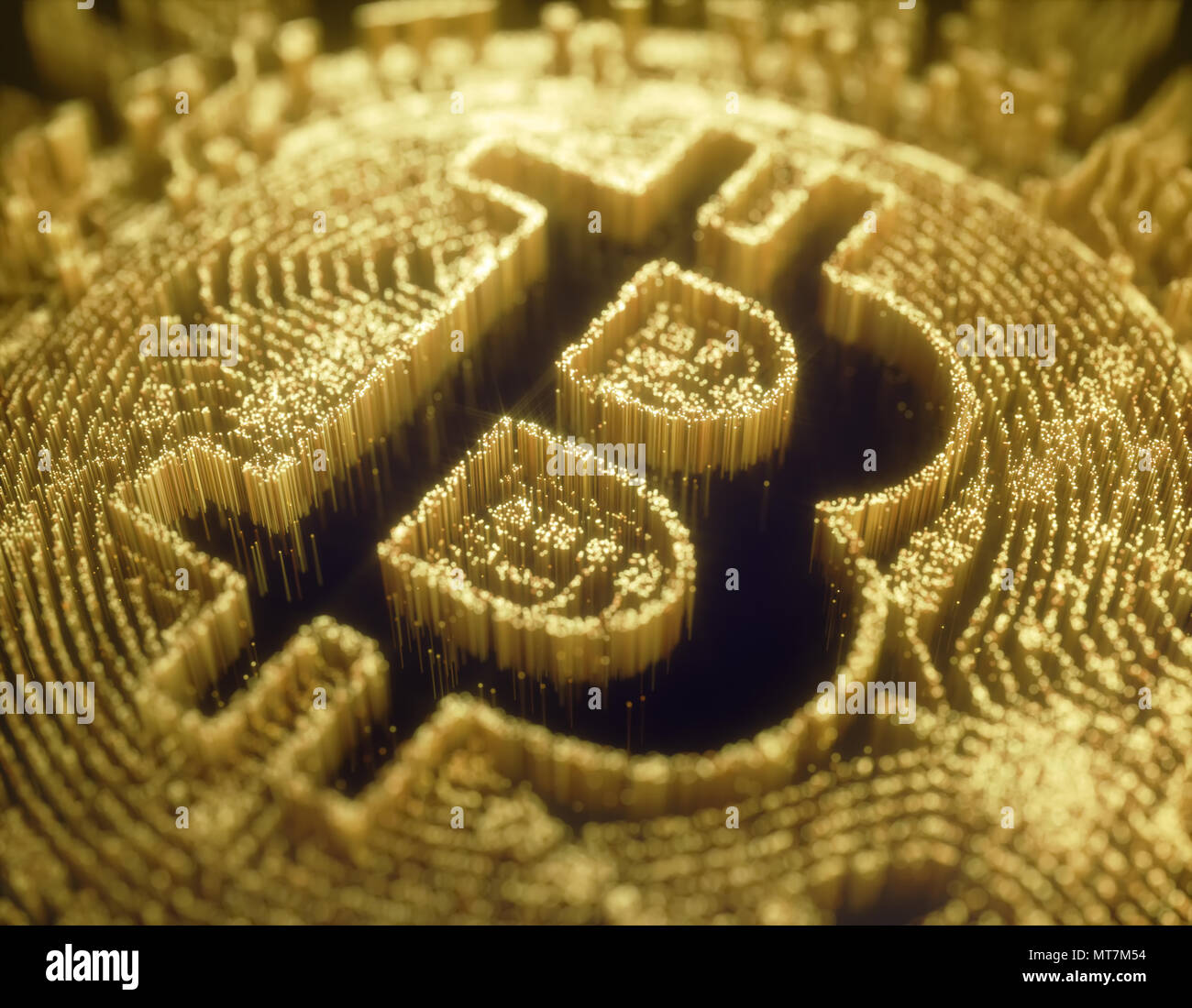 3D illustration. Bitcoin Cryptocurrency entreprise. Cryptocurrency argent numérique. Global Business Network, un bureau de change du marché moderne de peer to peer. Banque D'Images