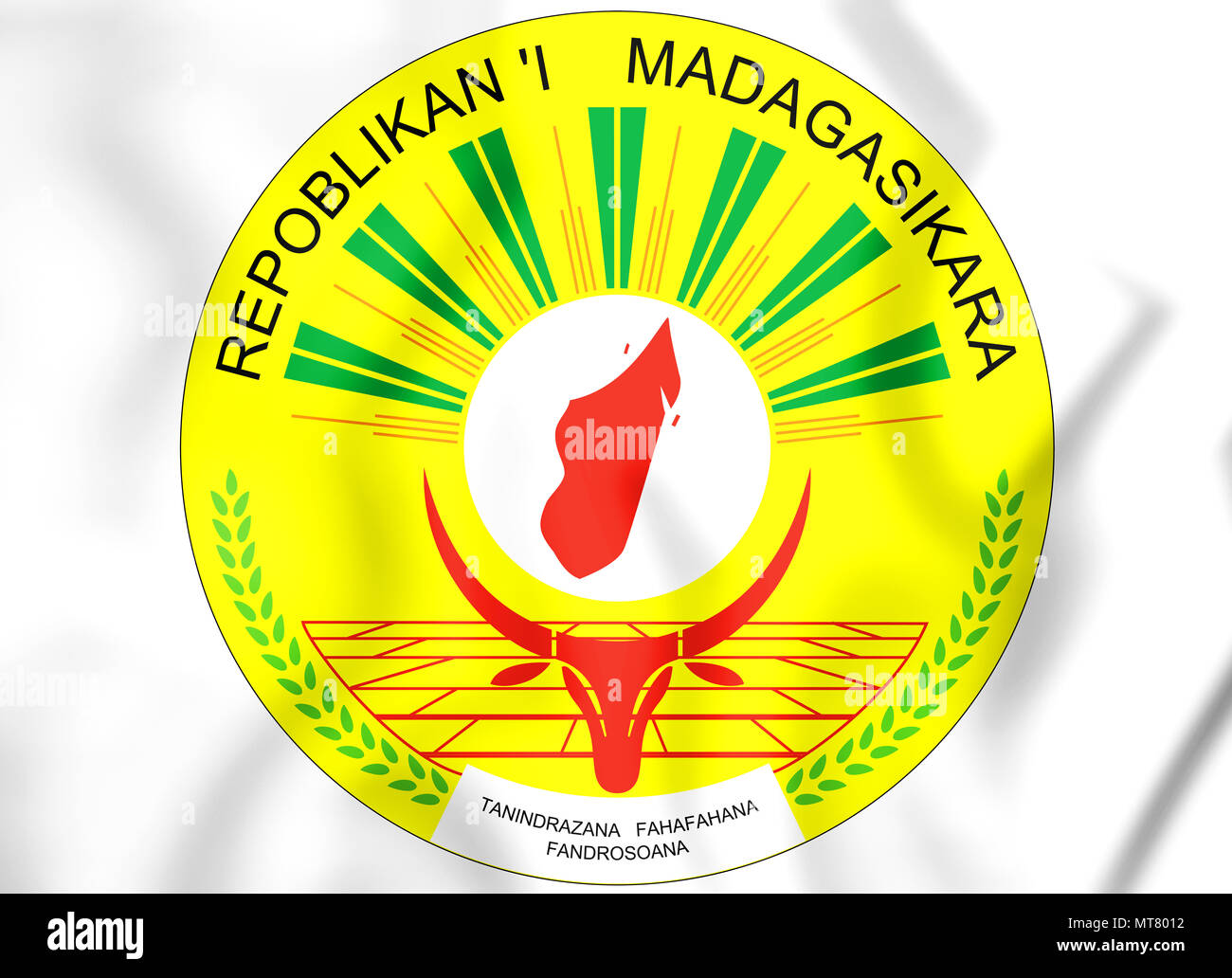 Madagascar 3D des armoiries. 3D Illustration. Banque D'Images