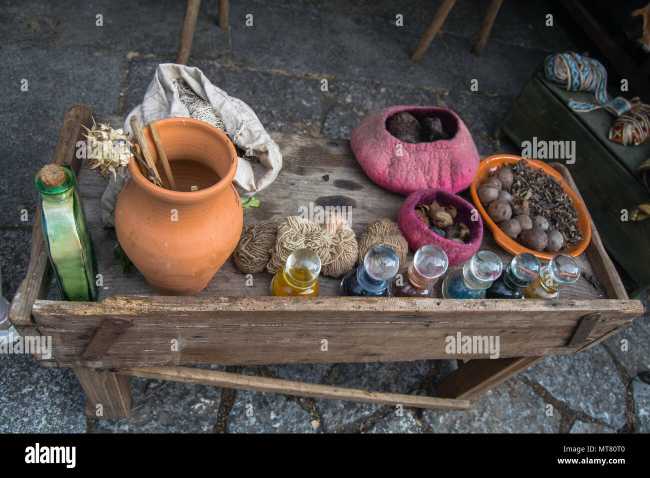 Les techniques de coloration coton ancien utilisé par les Romains Banque D'Images