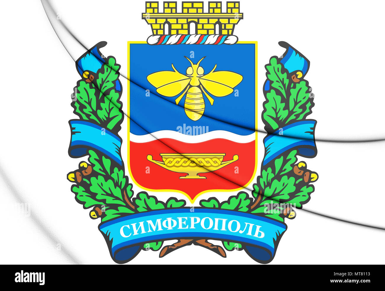 Simferopol 3D Coat of Arms, en Crimée. 3D Illustration. Banque D'Images