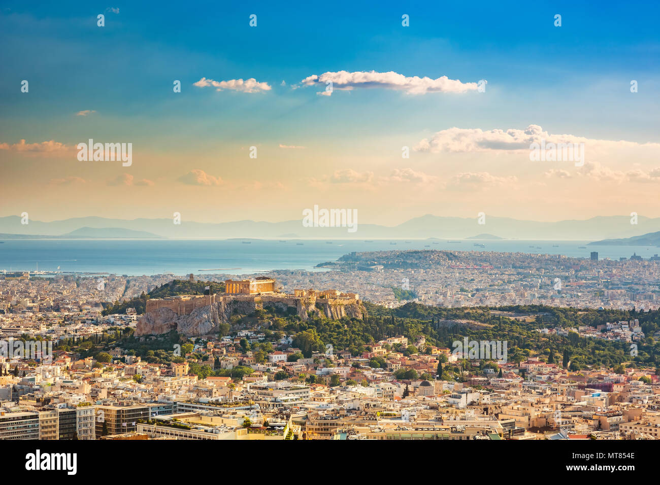 Vue aérienne sur Athènes, Grèce Banque D'Images