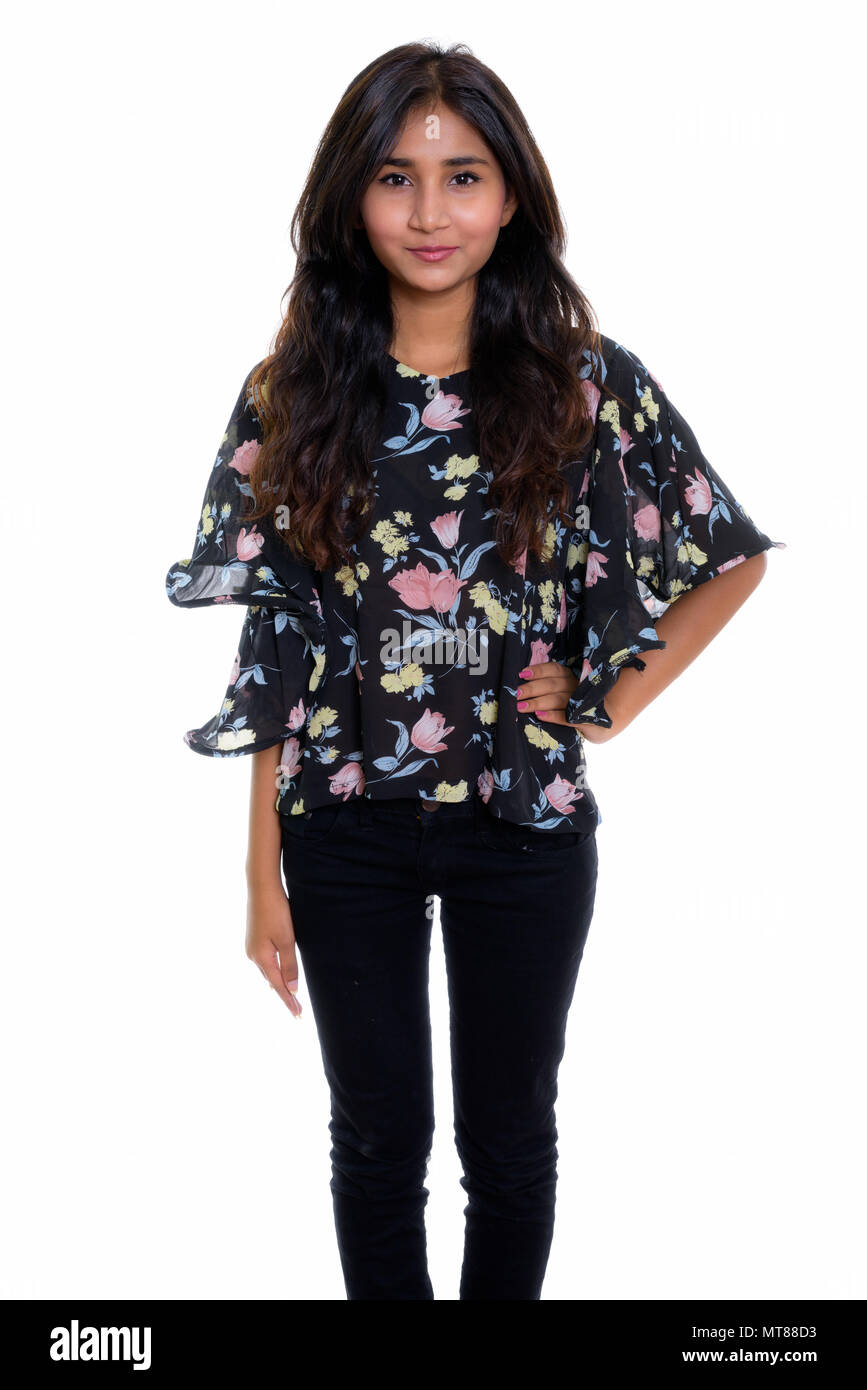 Studio shot of young Beautiful woman posing et persan Banque D'Images