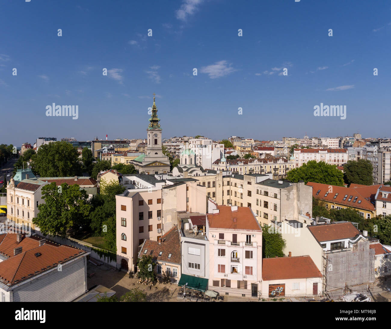 La ville de Belgrade en Serbie aérienne Banque D'Images