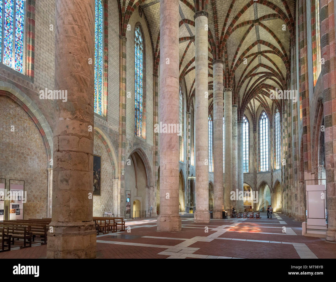 Intérieur de l'église des Jacobins, Toulouse, Languedoc, France Banque D'Images