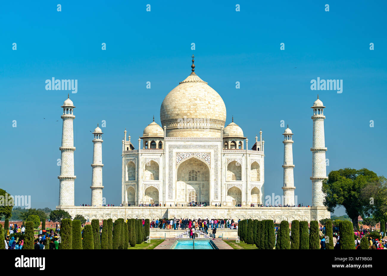 Le Taj Mahal, le monument le plus célèbre de l'Inde. Agra - Uttar Pradesh Banque D'Images