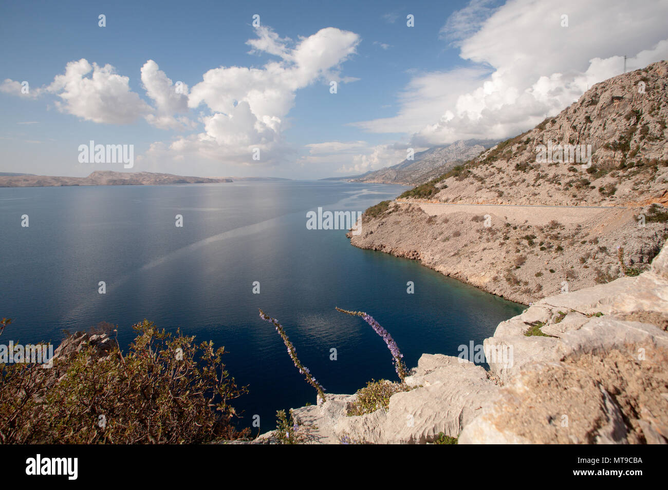 Le continent et les îles croates dans la mer Adriatique Banque D'Images