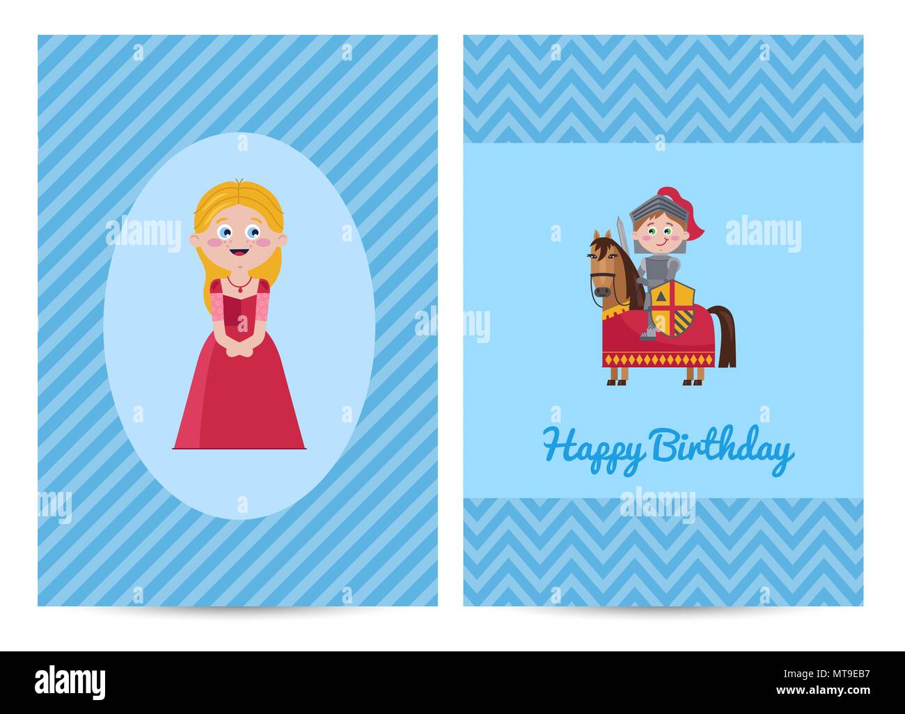 Joyeux Anniversaire Enfants Carte Postale Avec Princess Image Vectorielle Stock Alamy