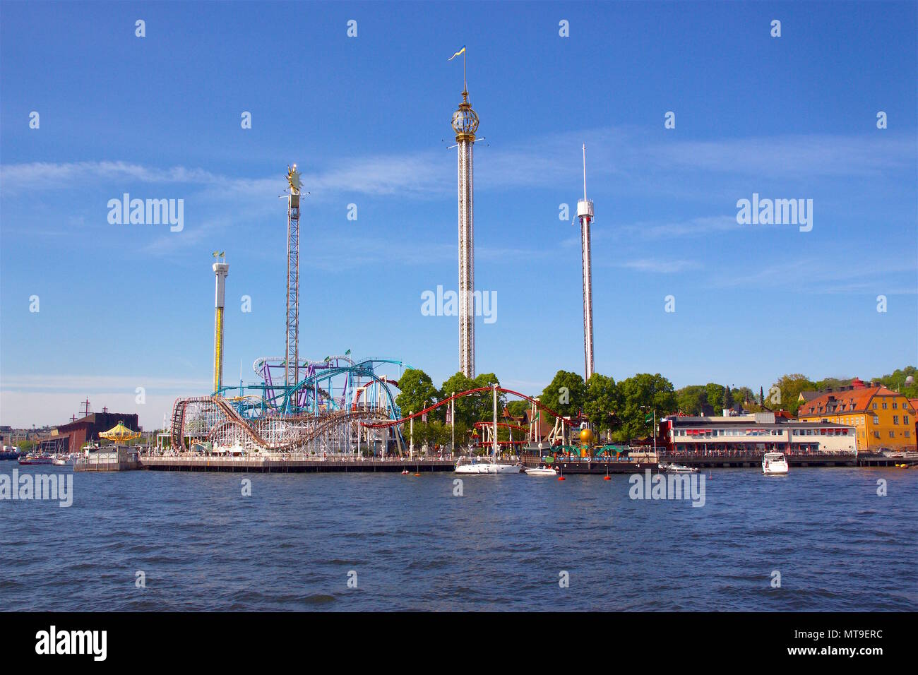 Le parc à thème d'attractions Gröna Lund Tivoli (Luna Park) à Djugarden, Stockholm, Suède Banque D'Images