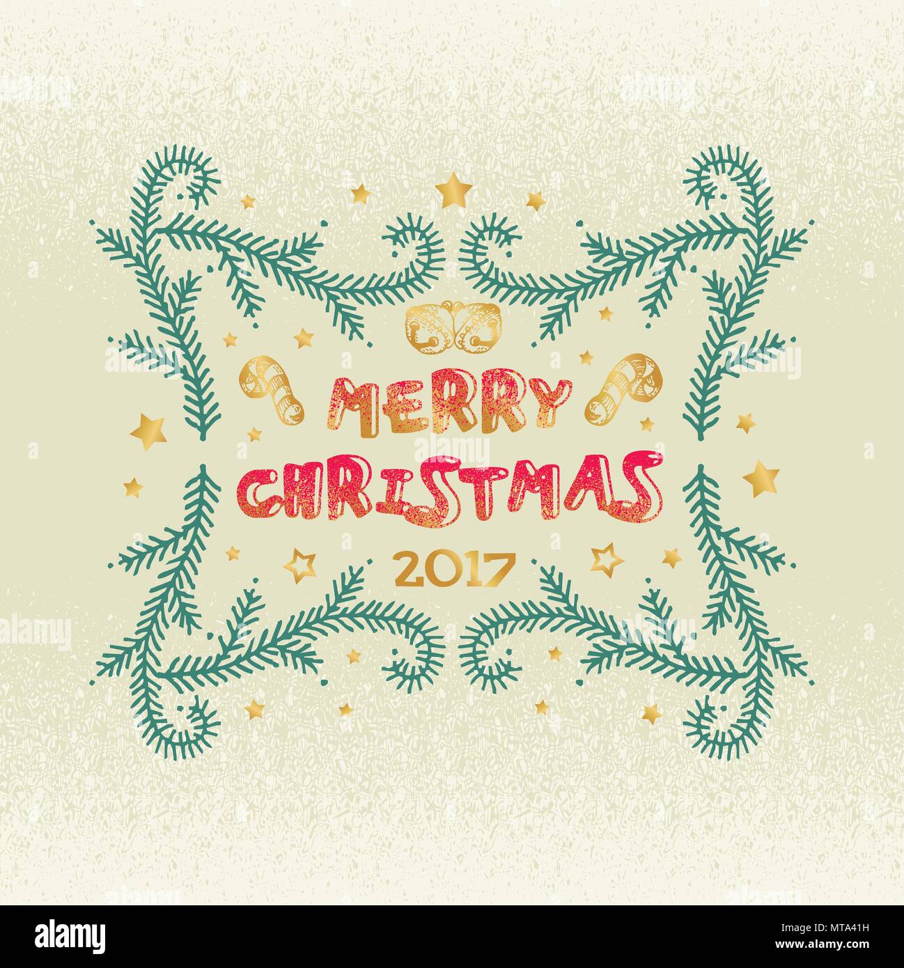 Joyeux Noel Et Bonne Annee Mots Sur Fond Beige L Affiche De La Celebration Une Banniere Ou Une Carte Avec De Tres Beau Texte Et De La Direction Generale Image Vectorielle Stock