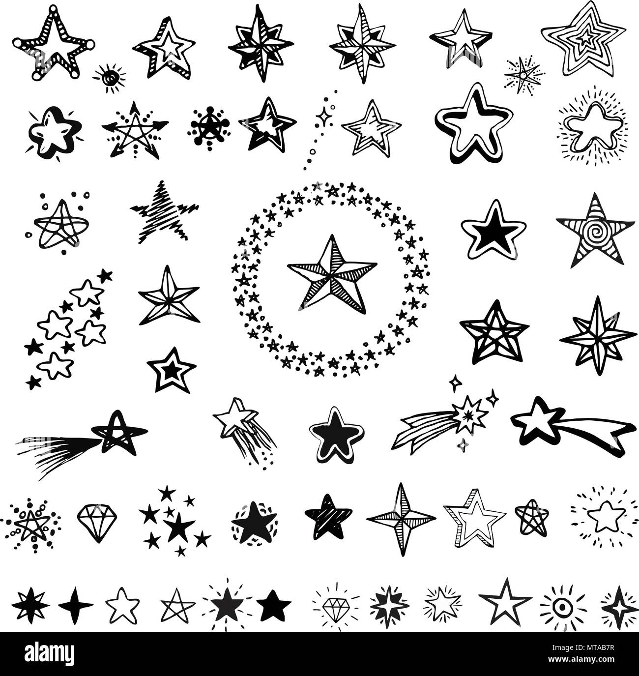 Les icônes de Star et pictogramme. Collection black star formes isolé sur fond blanc Illustration de Vecteur