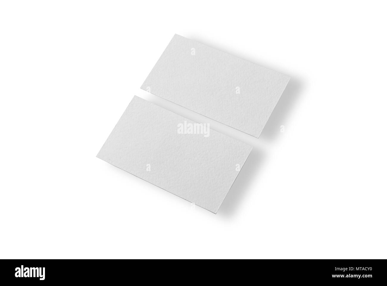 Maquette de deux cartes d'affaires horizontales à l'arrière-plan blanc. Banque D'Images