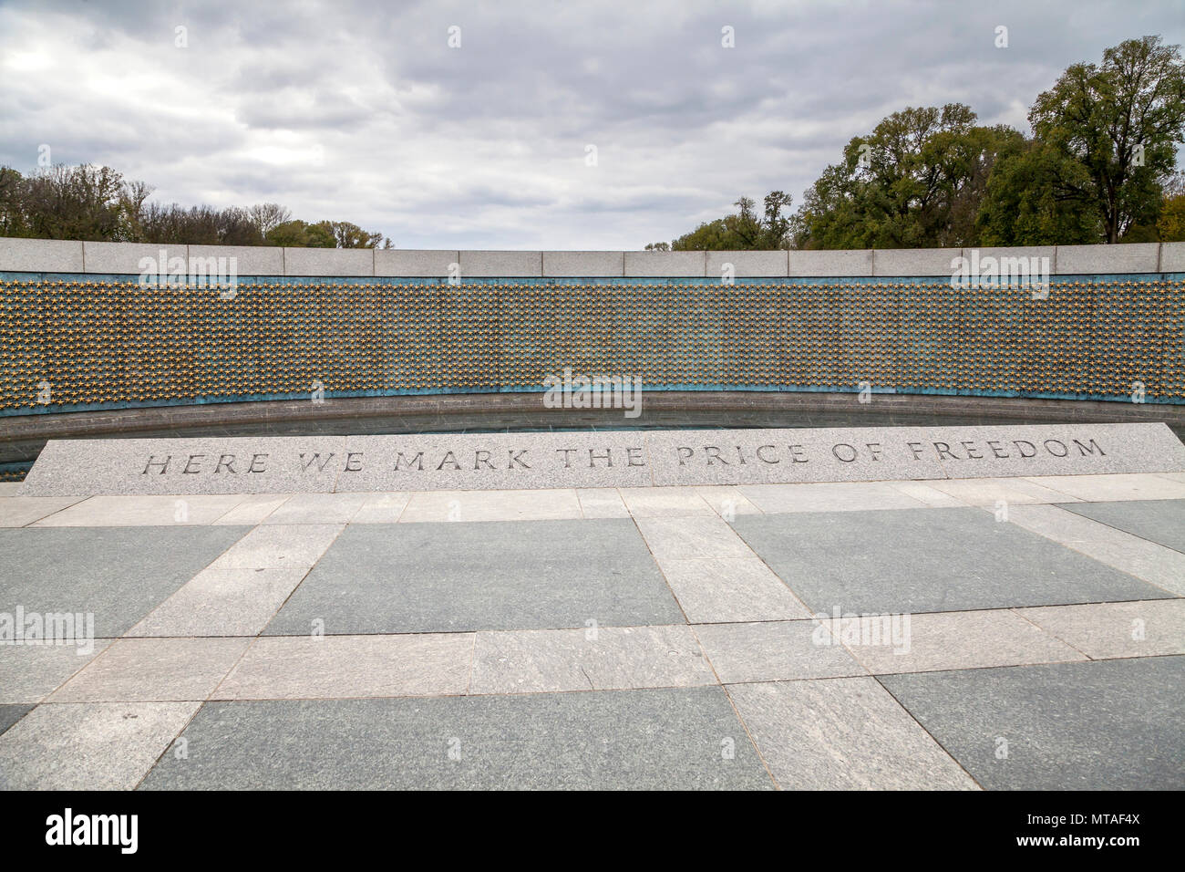 World War II gold star memorial wall, Washington D.C., États-Unis Banque D'Images