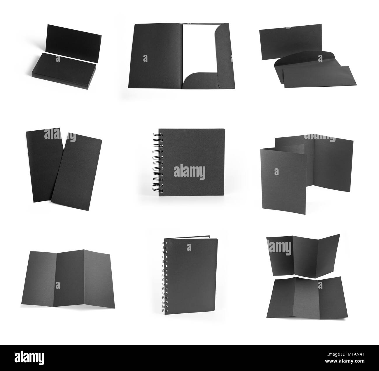 Ensemble d'éléments noirs pour la conception d'identité de l'entreprise sur un fond blanc Banque D'Images