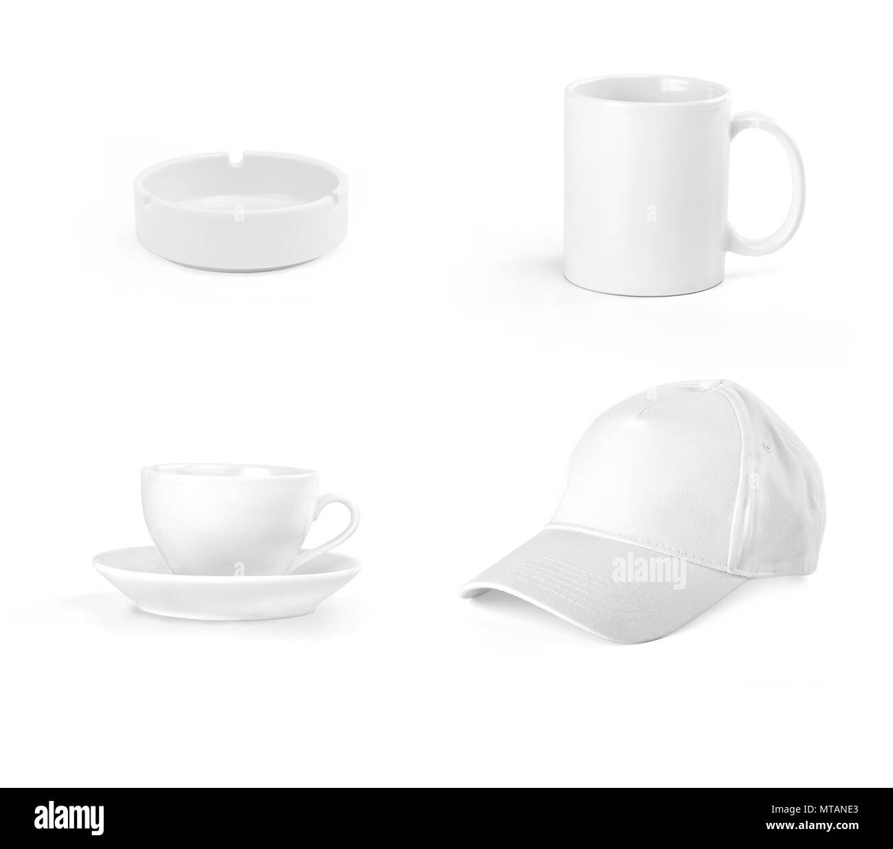 Ensemble d'éléments blancs pour la conception d'identité sur fond blanc Banque D'Images