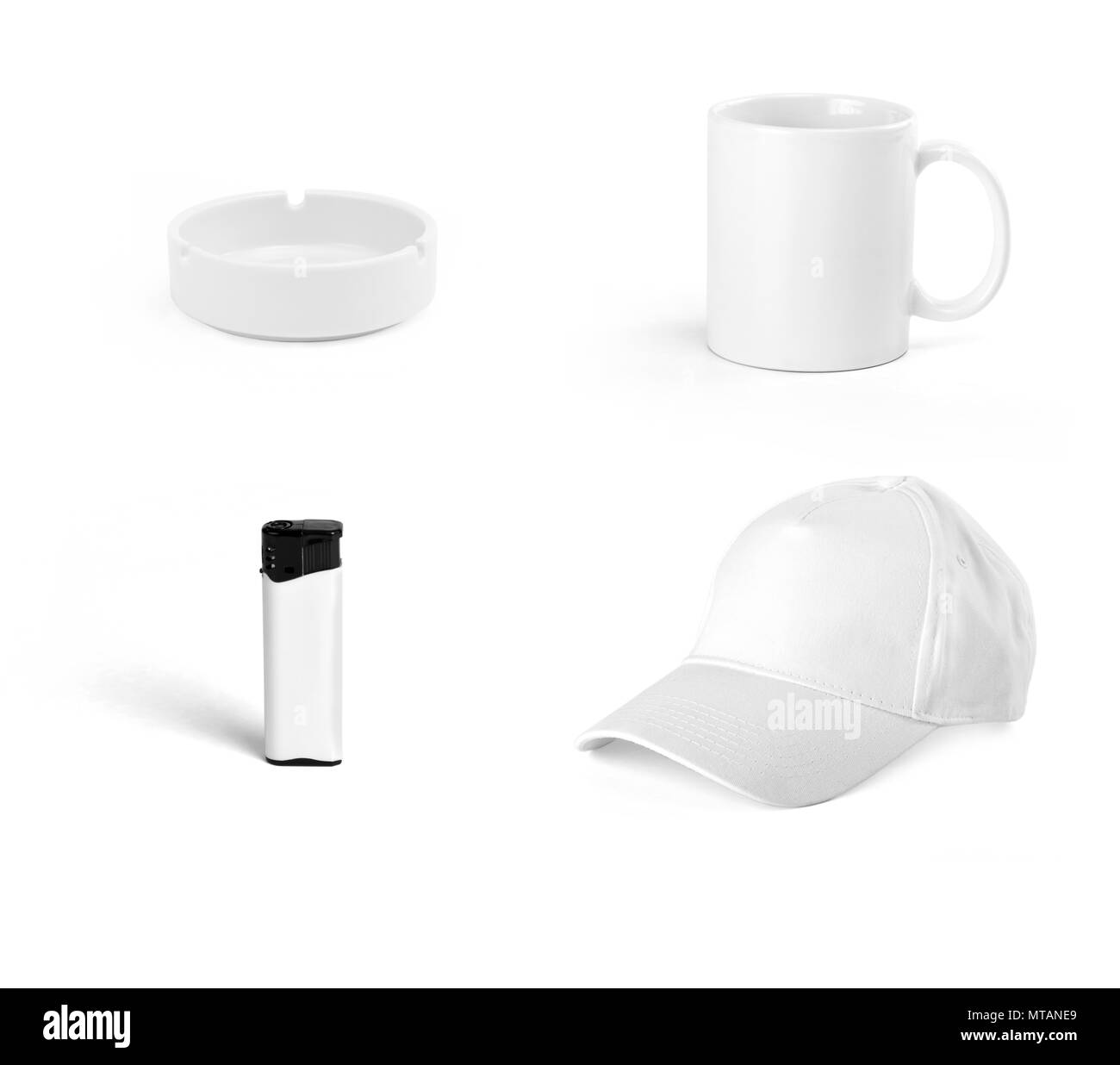 Ensemble d'éléments blancs pour la conception d'identité sur fond blanc Banque D'Images