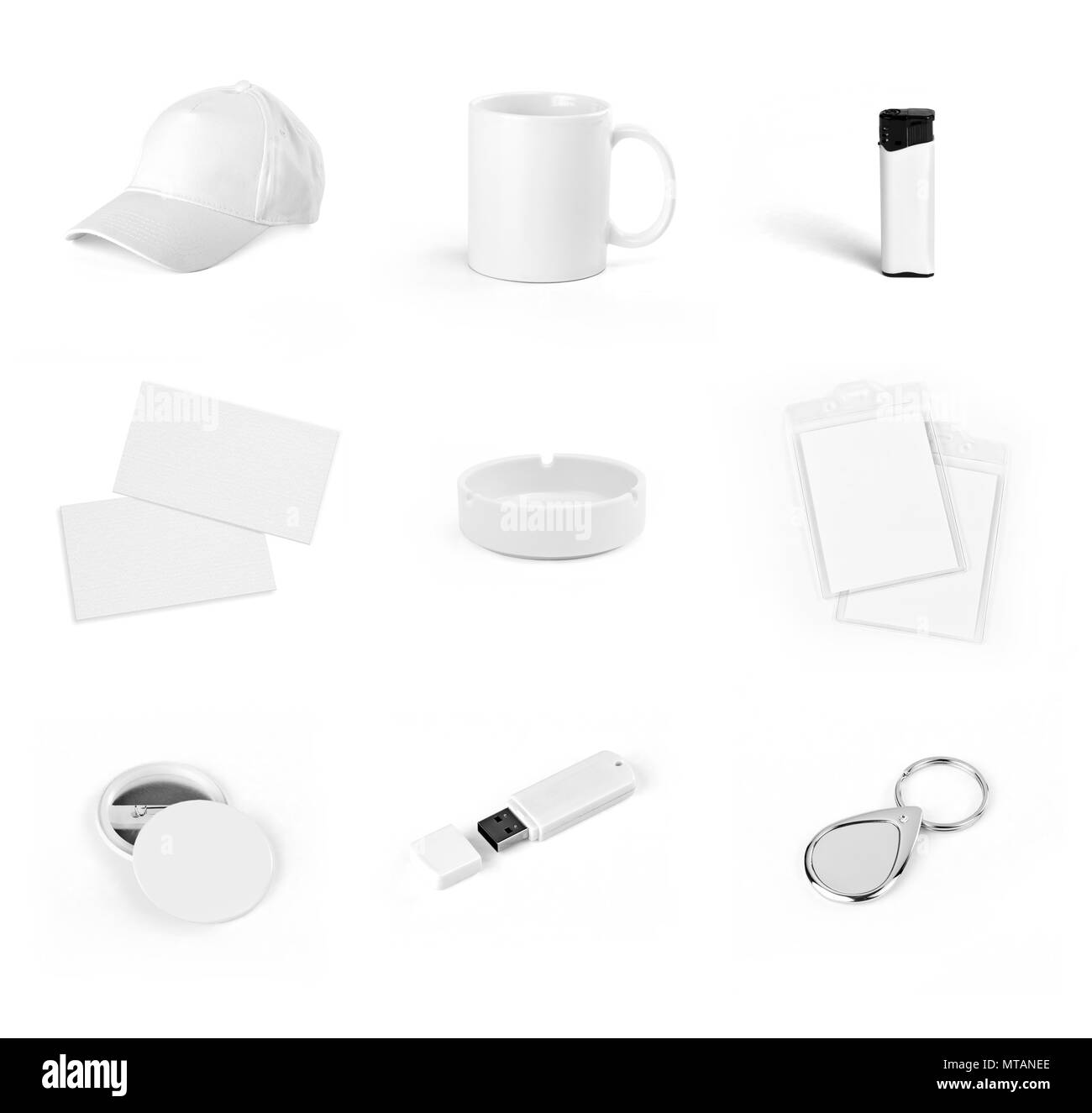 Ensemble d'éléments blancs pour la conception d'identité de l'entreprise sur un fond blanc Banque D'Images