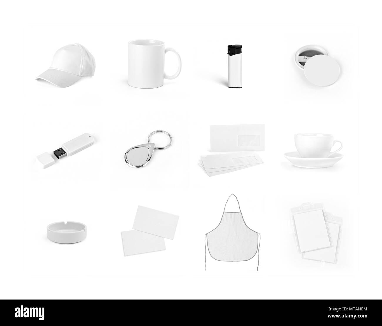 Ensemble d'éléments blancs pour la conception d'identité de l'entreprise sur un fond blanc Banque D'Images