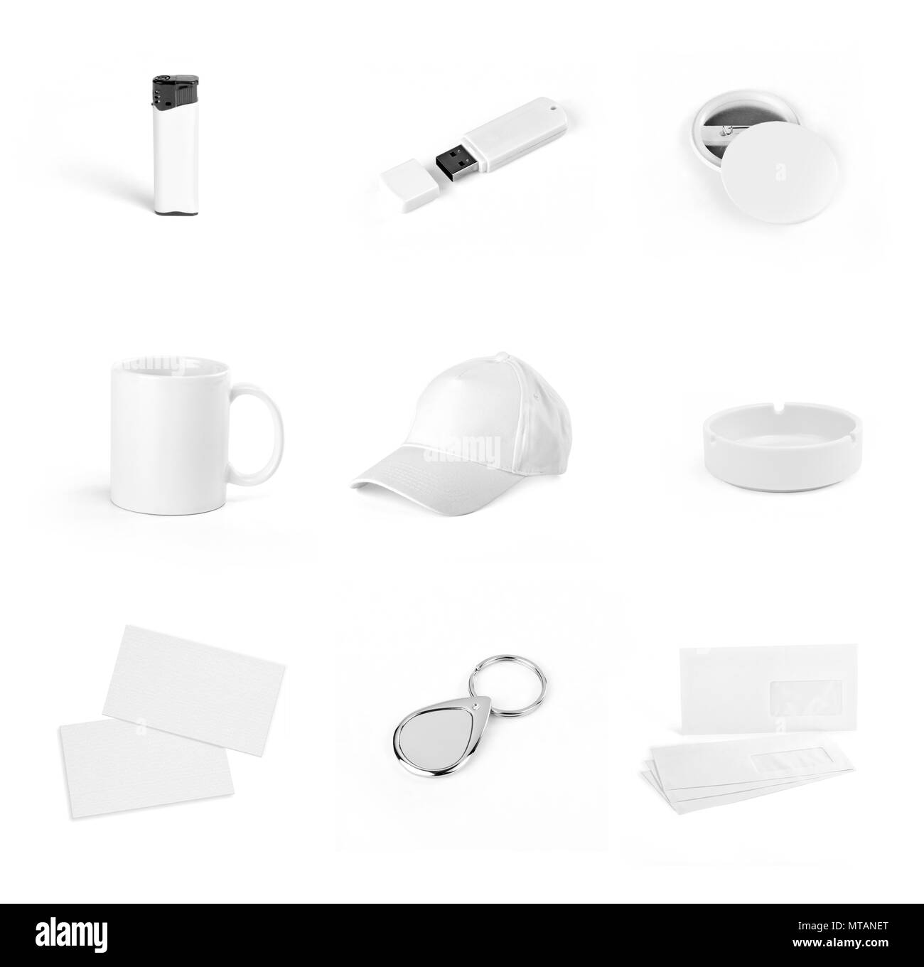 Ensemble d'éléments blancs pour la conception d'identité de l'entreprise sur un fond blanc Banque D'Images
