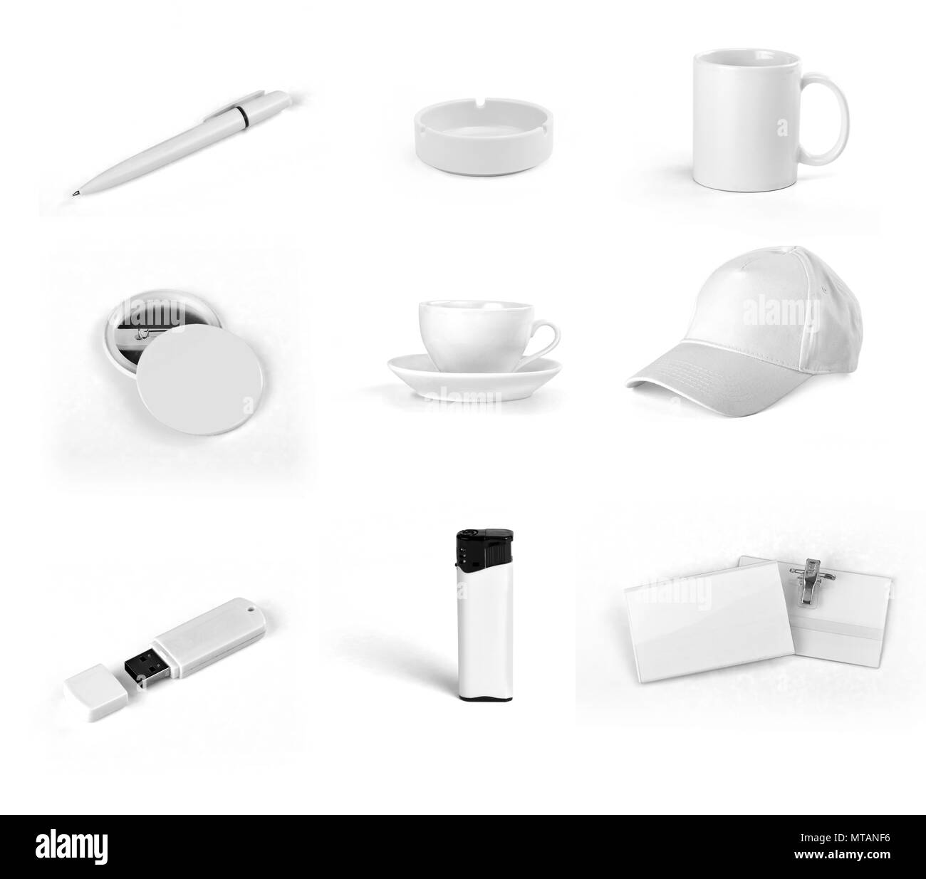 Ensemble d'éléments blancs pour la conception d'identité de l'entreprise sur un fond blanc Banque D'Images