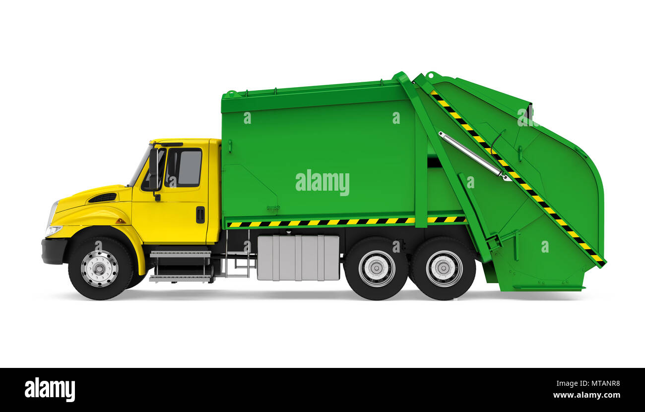 Camion à ordures Isolated Banque D'Images