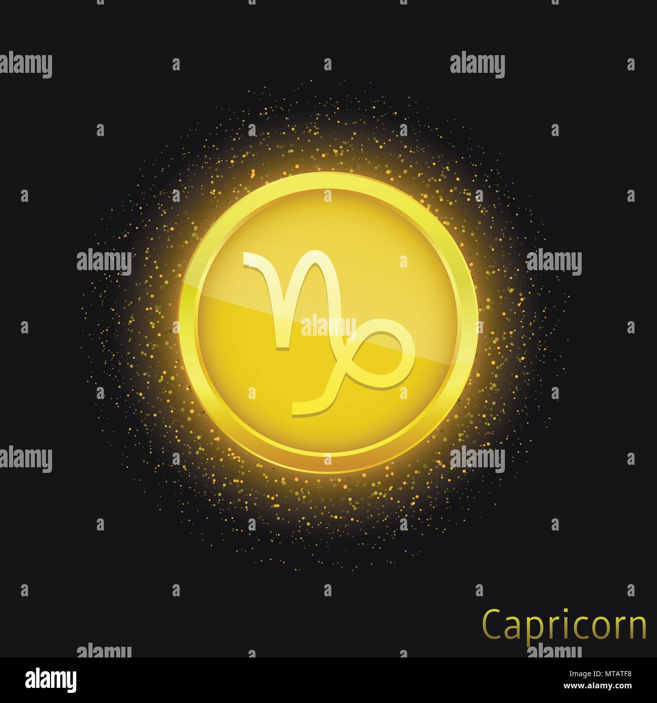 Signe du capricorne d'or Illustration de Vecteur