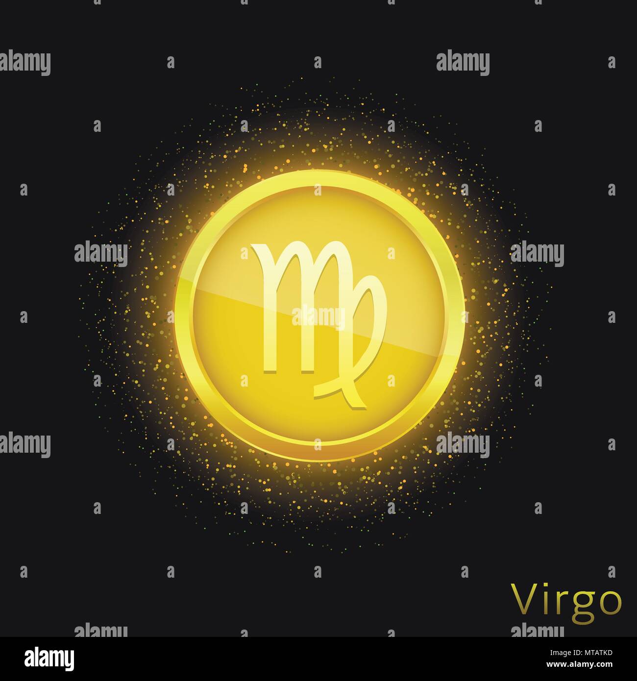 Signe de la Vierge d'or Illustration de Vecteur