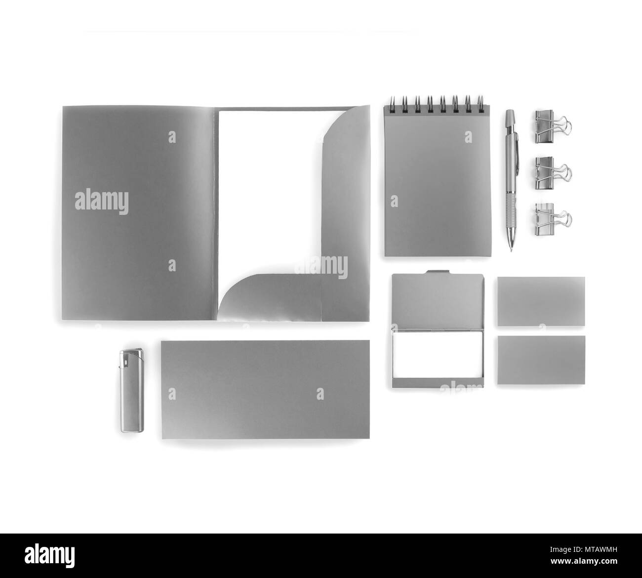 Éléments de l'identité d'entreprise identité d'entreprise, de couleur argentée, les éléments de conception, pour fonctionner sur une identité d'entreprise, collection de l'i Banque D'Images