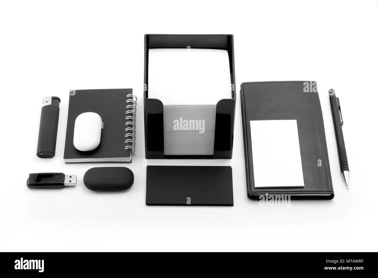 Éléments de l'identité d'entreprise identité d'entreprise, noir, noir les éléments de conception, les éléments de la photo pour l'identité d'entreprise, définissez accueillant des i Banque D'Images
