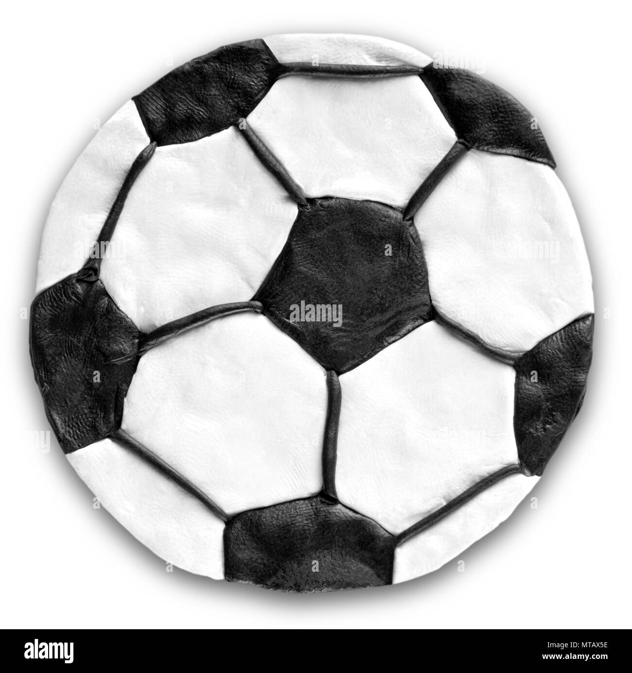 Ballon de soccer sur fond blanc. La modélisation de la pâte à modeler Photo  Stock - Alamy