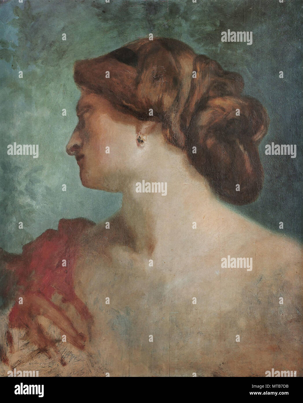 Puvis de Chavannes Pierre - Buste de Femme de profil Banque D'Images