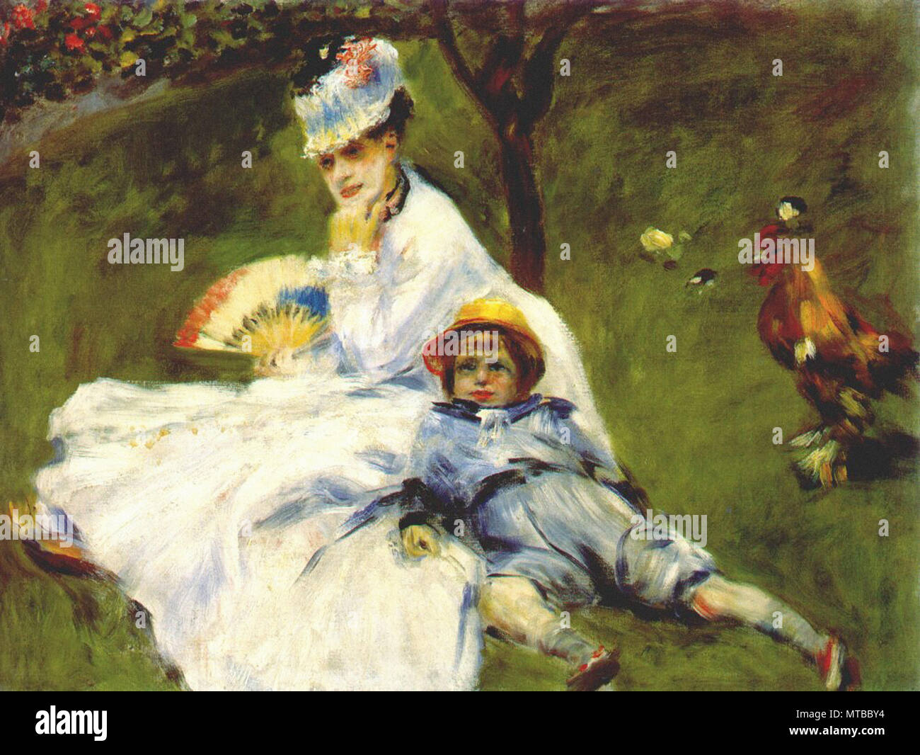 Pierre-Auguste Renoir - Madame Monet et son fils 1874 Banque D'Images