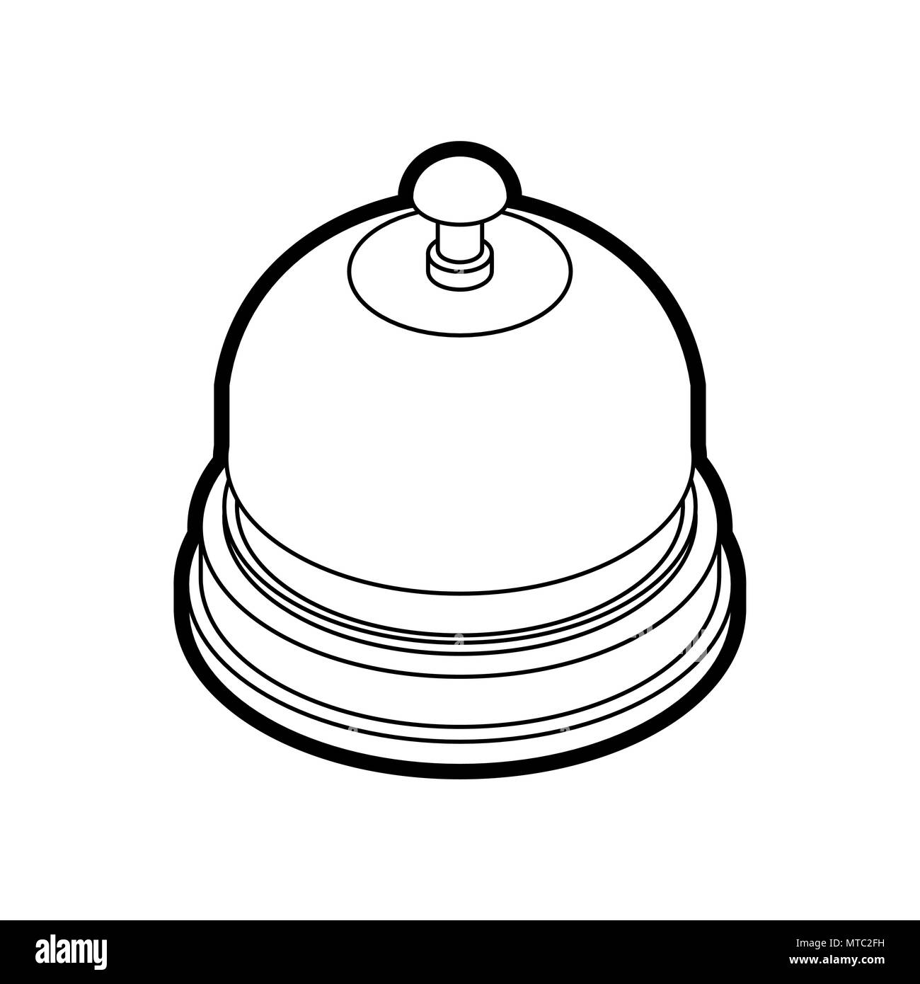 Sonnette de réception Isometrics isolés. Bell Table Vector illustration Illustration de Vecteur