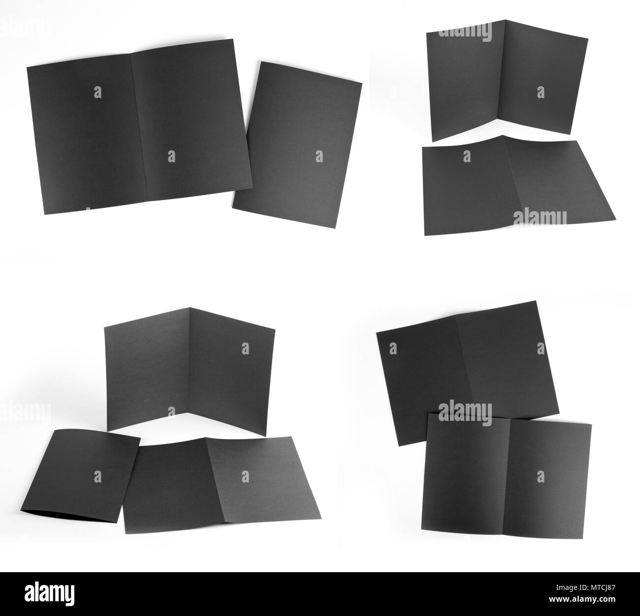 La conception de l'identité de l'entreprise, modèles, style de l'entreprise, série de brochures, prospectus papier pliage noir Banque D'Images