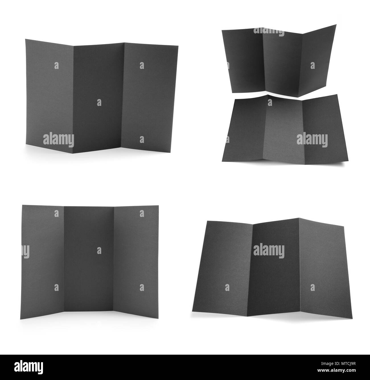 La conception de l'identité de l'entreprise, modèles, style de l'entreprise, série de brochures, prospectus papier pliage noir Banque D'Images